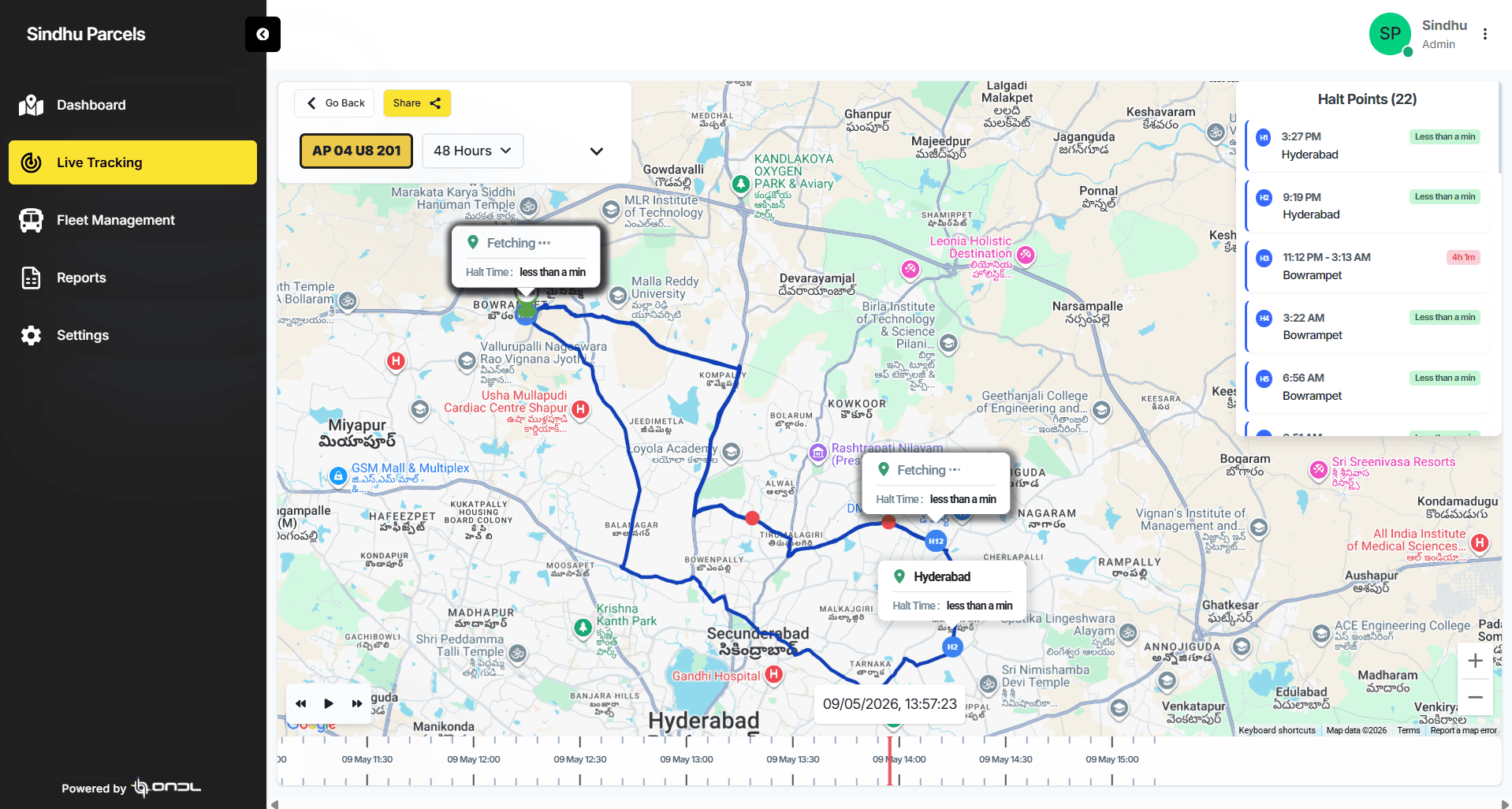 Kudra — Live Tracking